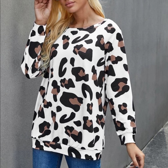 Leopard print sweatshirt oversized - Picture 2 of 3